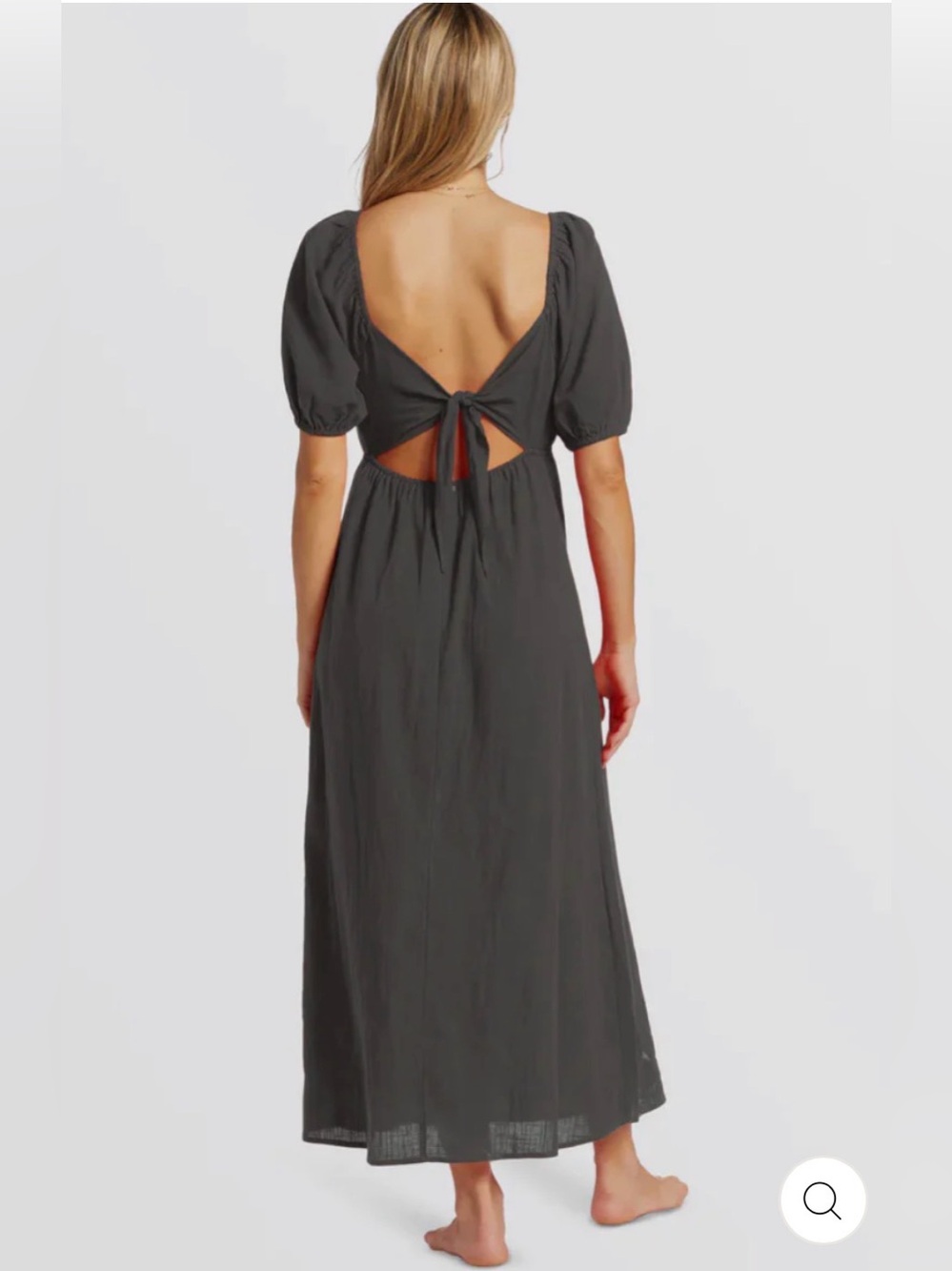 Billabong Dark Gray Love Fade Puff Sleeve Maxi Dress - Picture 2 of 7